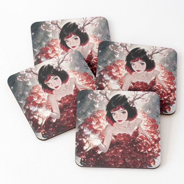 Item preview, Red Rose Petal Ballerina Cherry Blossom Fairy designed and sold by Hen-C-Art.