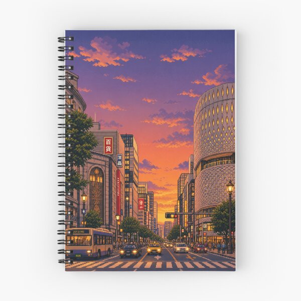 Item preview, Ginza Tokyo Sunset Pixel Art designed and sold by sabusabu78.