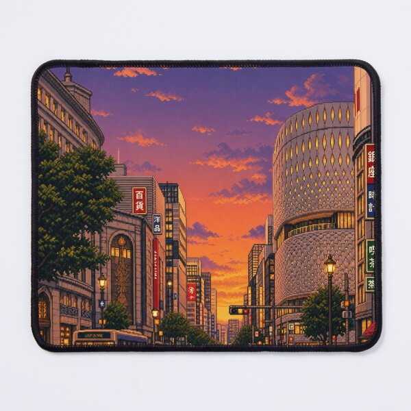 Item preview, Ginza Tokyo Sunset Pixel Art designed and sold by sabusabu78.