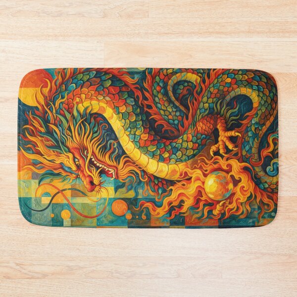 Item preview, Colourful Dragon – Legendary Mythical Creature Painting designed and sold by GalleryKauffeld.