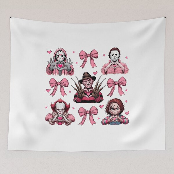 Item preview, Horror Icons Sharing Love In Pink Valentine Style designed and sold by JenniferP92019.