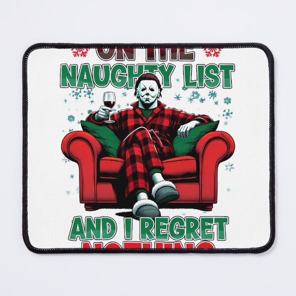 Item preview, Naughty Holiday Masked Character Red Plaid Humor Design designed and sold by JohnYoung63765.