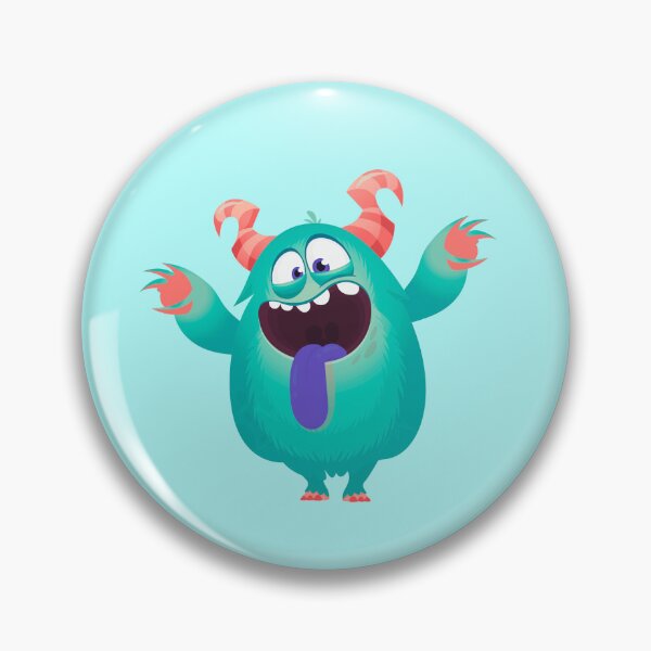 Item preview, Funny Silly Turquoise Horned Monster Illustration designed and sold by ReGenDx.