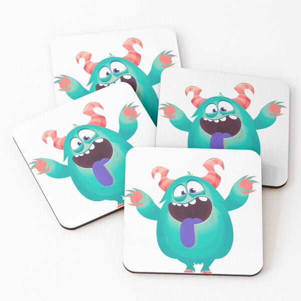 Item preview, Funny Silly Turquoise Horned Monster Illustration designed and sold by ReGenDx.