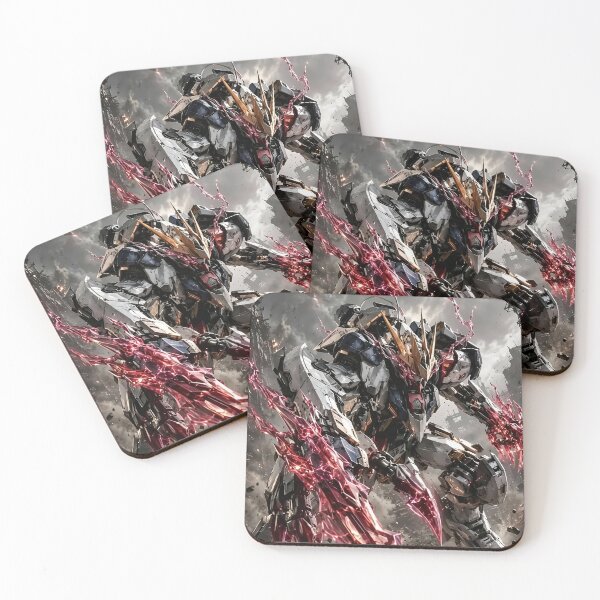Item preview, Red Energy Mecha Warrior – Futuristic Giant Robot Sci Fi Battle Art designed and sold by Dyan4.