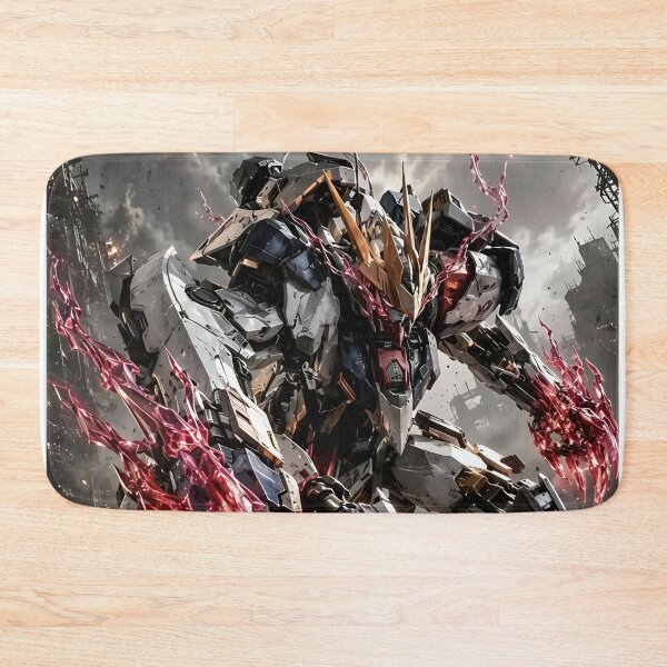 Item preview, Red Energy Mecha Warrior – Futuristic Giant Robot Sci Fi Battle Art designed and sold by Dyan4.