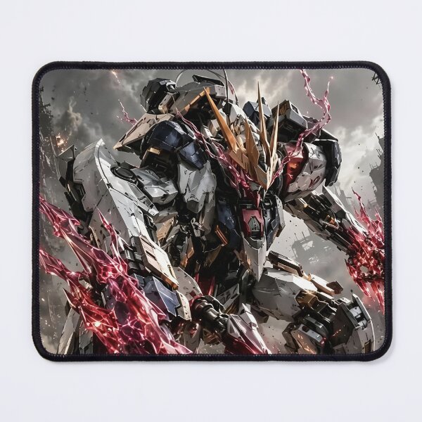 Item preview, Red Energy Mecha Warrior – Futuristic Giant Robot Sci Fi Battle Art designed and sold by Dyan4.