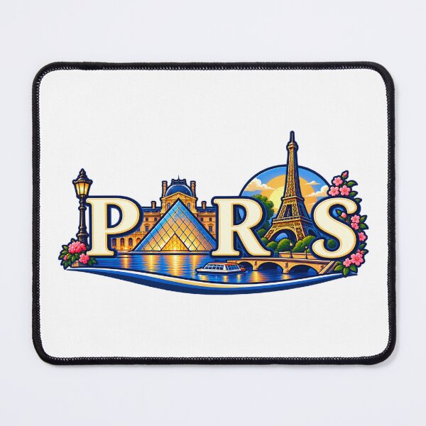 Item preview, Paris France – Eiffel Tower & Louvre Pyramid Travel Design designed and sold by SVALANART.
