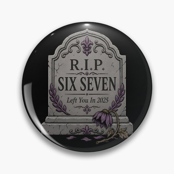Item preview, RIP Six Seven Gothic Tombstone Memorial 2025 designed and sold by ViviArtix.