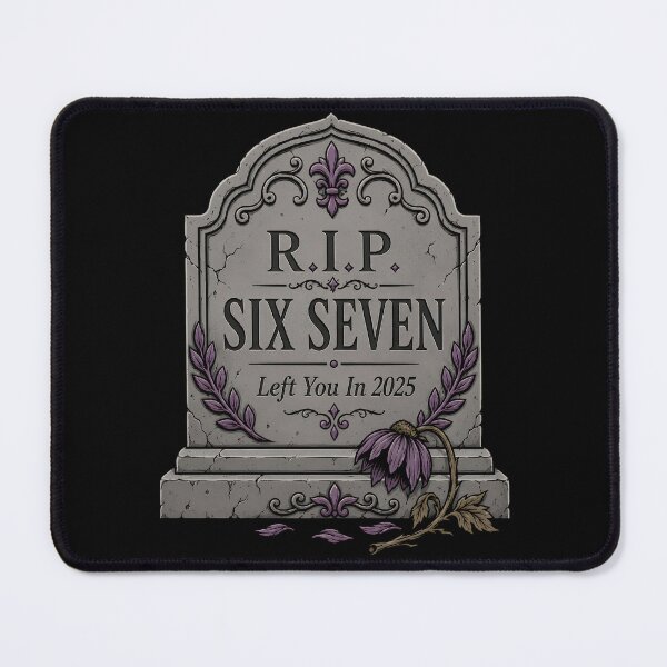 Item preview, RIP Six Seven Gothic Tombstone Memorial 2025 designed and sold by ViviArtix.