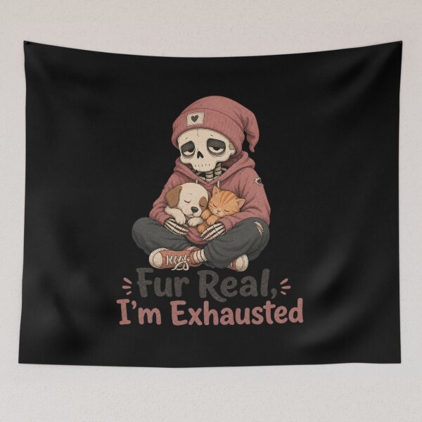 Item preview, Fur Real I'm Exhausted Shirt, Comfort Colors® Skeleton Vet Tech Tee, Funny Halloween Veterinarian Graphic designed and sold by TshirtsLabs.