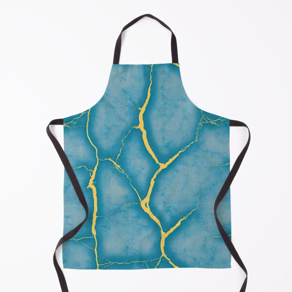 Item preview, Kintsugi Style Gold Veins on Cyan Stone designed and sold by Piotrek0001.