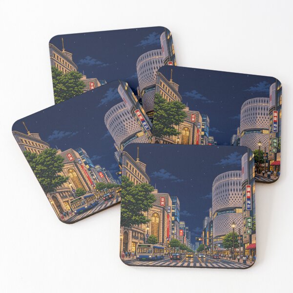 Item preview, Ginza Tokyo Night Pixel Art designed and sold by sabusabu78.