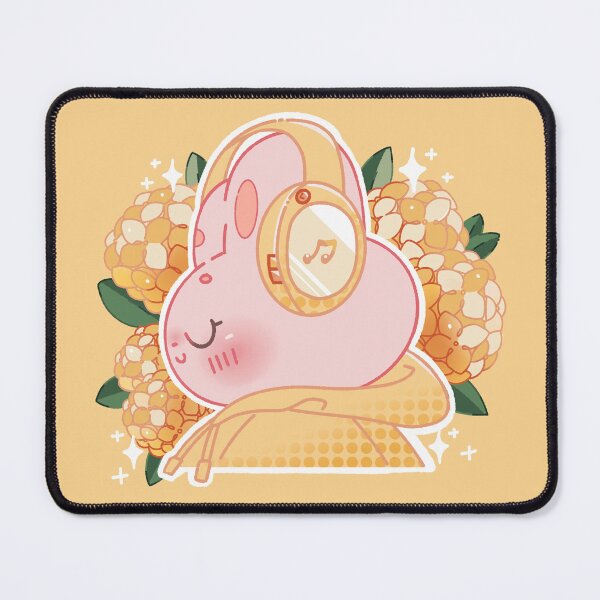Item preview, Bunny with Yellow Headphones designed and sold by frannartestudio.