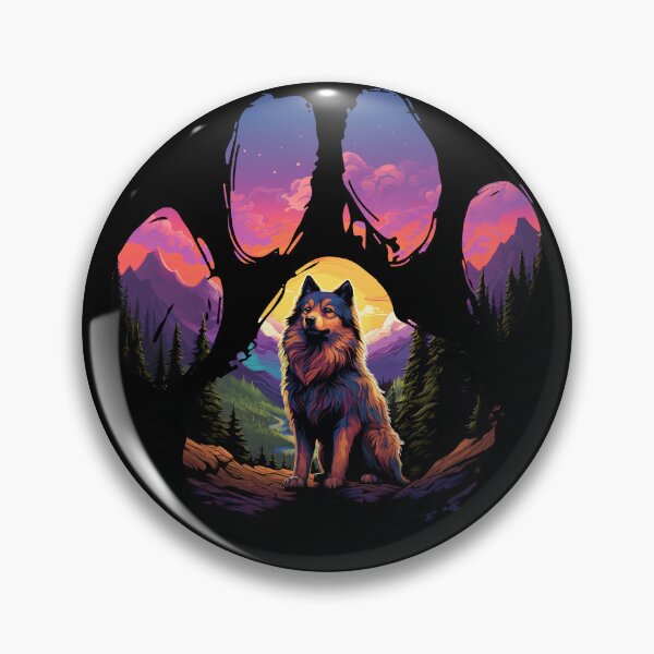 Item preview, Funny Finnish Lapphund Paw Synthwave Mountain Tree Mom Dad Kids designed and sold by rafaeltto.