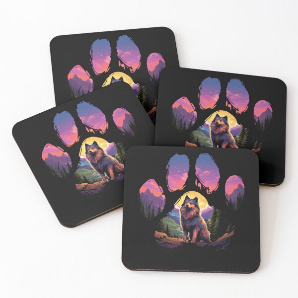 Item preview, Funny Finnish Lapphund Paw Synthwave Mountain Tree Mom Dad Kids designed and sold by rafaeltto.