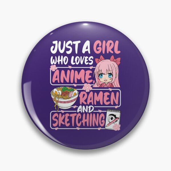 Item preview, Just A Girl Who Loves Anime Ramen Sketching designed and sold by ArtWanimee.