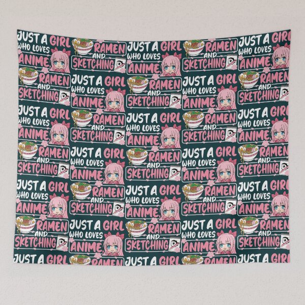 Item preview, Just A Girl Who Loves Anime Ramen Sketching designed and sold by ArtWanimee.