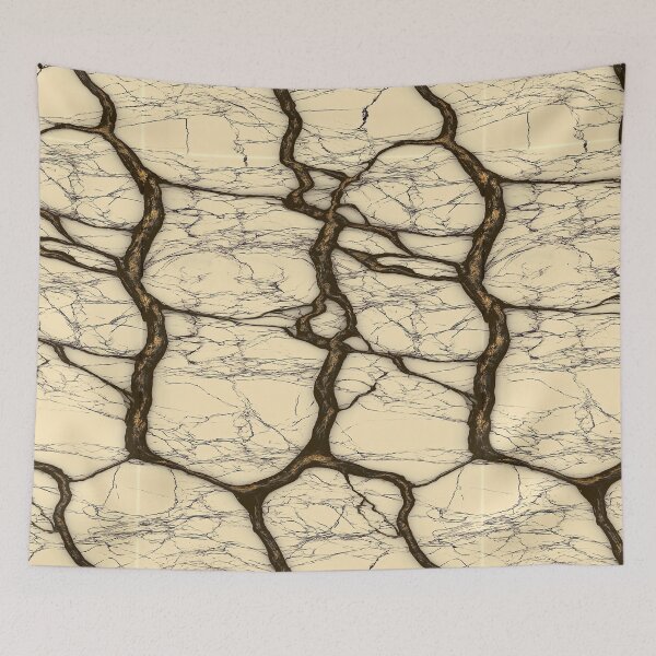 Item preview, Dark Slate Cracked Earth on Cream Background designed and sold by Piotrek0001.