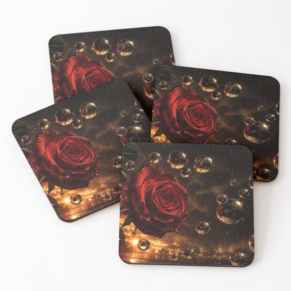 Item preview, Crimson Rose in Golden Rain designed and sold by Kimberly Palmer.