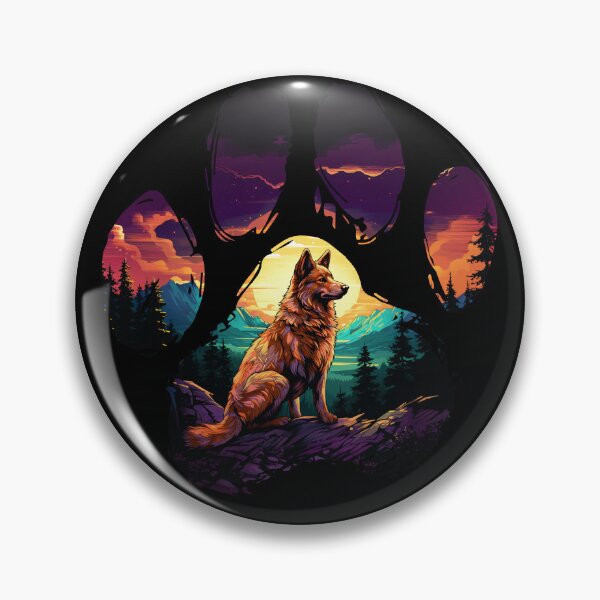 Item preview, Funny Finnish Spitz Paw Synthwave Mountain Tree Mom Dad Kids designed and sold by rafaeltto.
