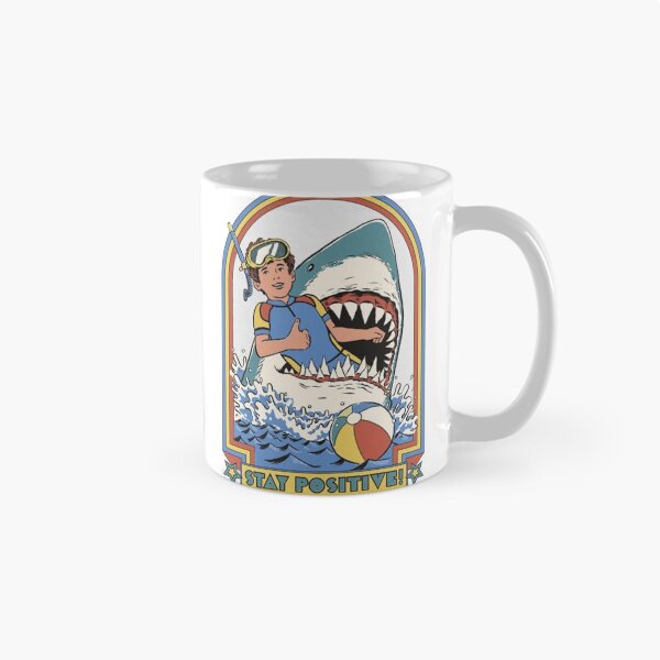 Item preview, Stay Positive – Shark Mouth Snorkeler Retro Cartoon designed and sold by WATEKE.