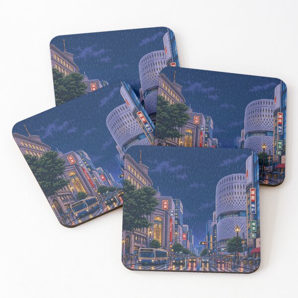 Item preview, Rainy Ginza Tokyo Pixel Art designed and sold by sabusabu78.