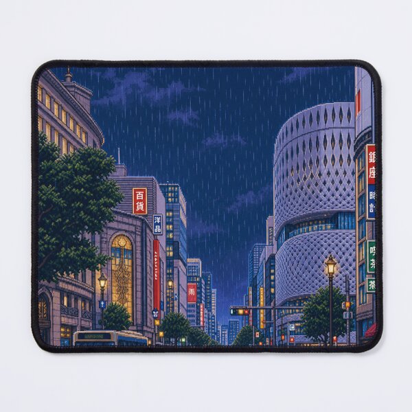 Item preview, Rainy Ginza Tokyo Pixel Art designed and sold by sabusabu78.