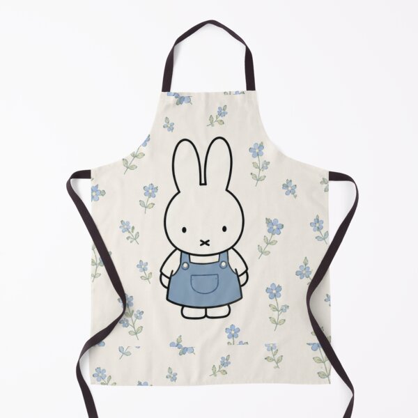 Item preview, Lavender / Blue Dungarees & Floral Background Miffy Inspired designed and sold by Cozy Moss Studio.