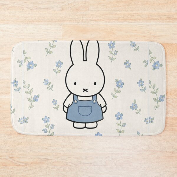 Item preview, Lavender / Blue Dungarees & Floral Background Miffy Inspired designed and sold by Cozy Moss Studio.