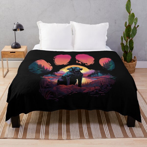 Item preview, Funny Flat Coated Retriever Paw Synthwave Mountain Tree Mom Dad Kids designed and sold by rafaeltto.