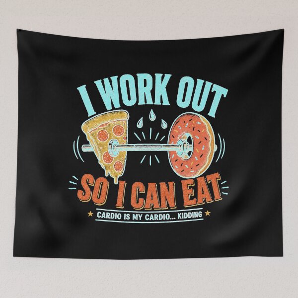 Item preview, I Work Out So I Can Eat Gym T-Shirt — Dark Edition designed and sold by TheOddPrints.