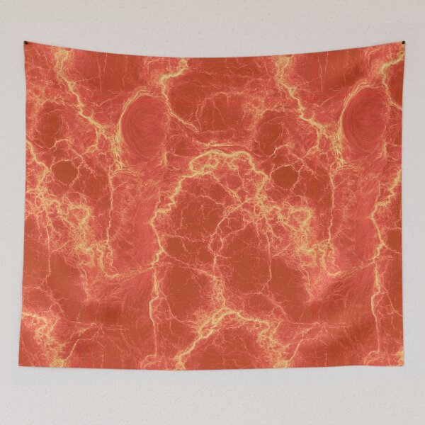 Item preview, Glowing Red Magma Vein Flow Abstract Art designed and sold by Piotrek0001.