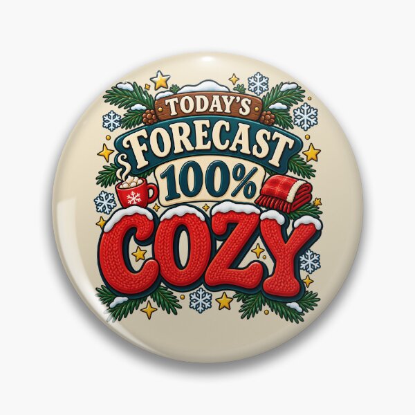 Item preview, Today's Forecast 100% Cozy – Funny Winter Typography designed and sold by  MAD's Recreation Studio.