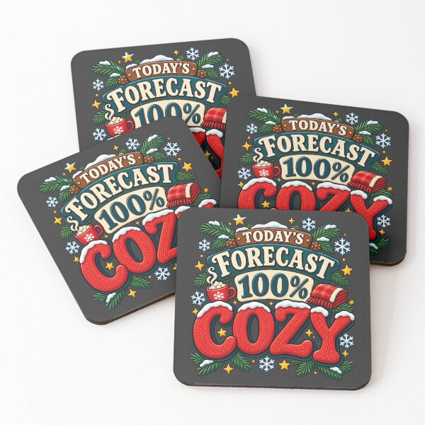 Item preview, Today's Forecast 100% Cozy – Funny Winter Typography designed and sold by  MAD's Recreation Studio.