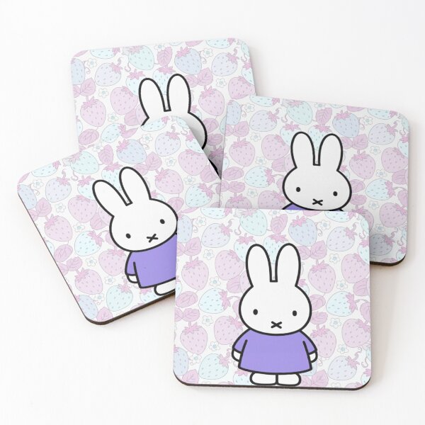 Item preview, Purple Variation Strawberry Background and Miffy Inspired  designed and sold by Cozy Moss Studio.