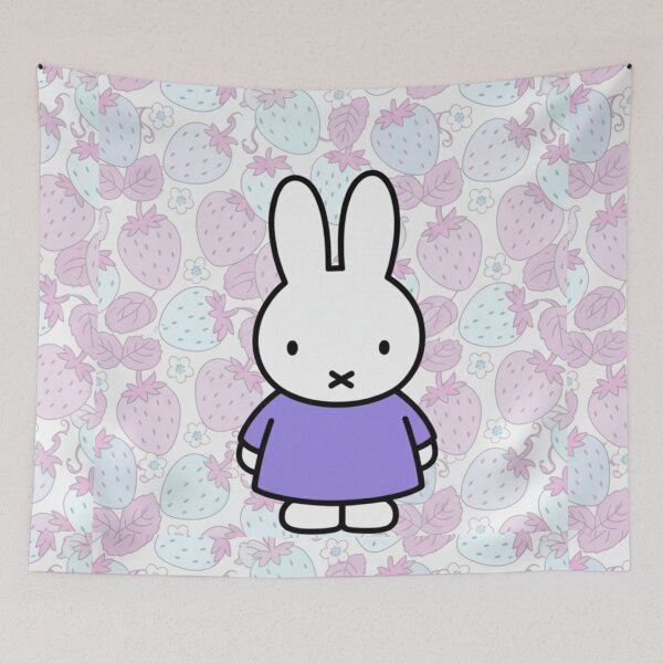 Item preview, Purple Variation Strawberry Background and Miffy Inspired  designed and sold by Cozy Moss Studio.