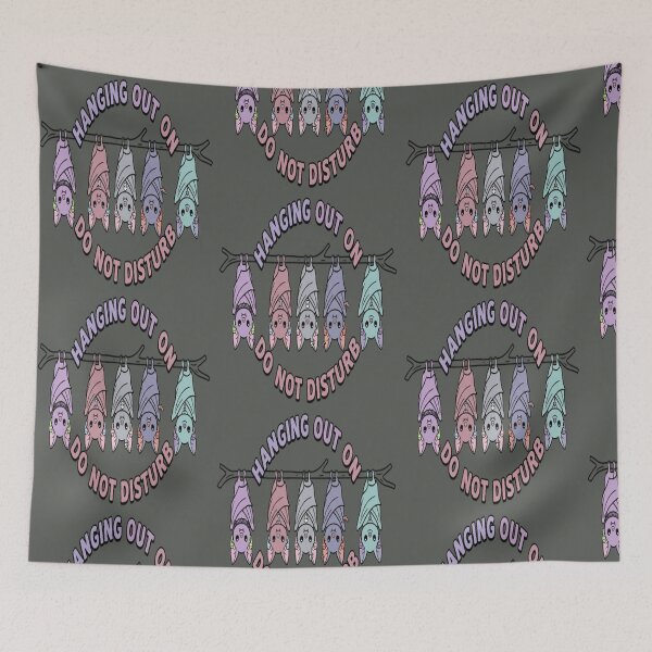 Item preview, Hanging Out Do Not Disturb - Cute Pastel Goth Bats Squad designed and sold by LUKOWEAR.