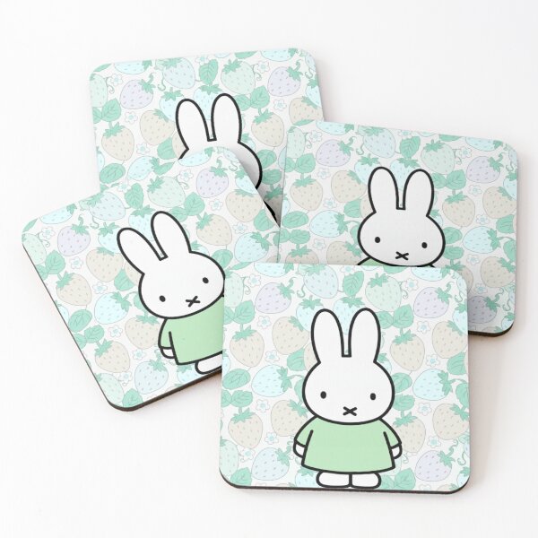 Item preview, Green Variation Strawberry Background and Miffy Inspired  designed and sold by Cozy Moss Studio.