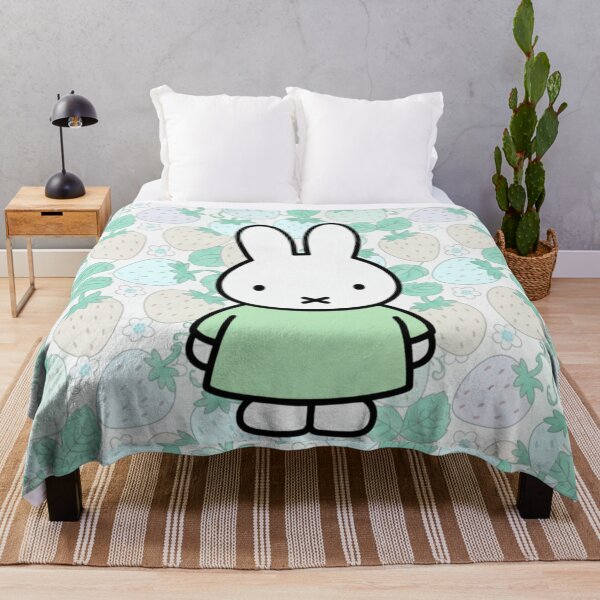 Item preview, Green Variation Strawberry Background and Miffy Inspired designed and sold by Cozy Moss Studio.