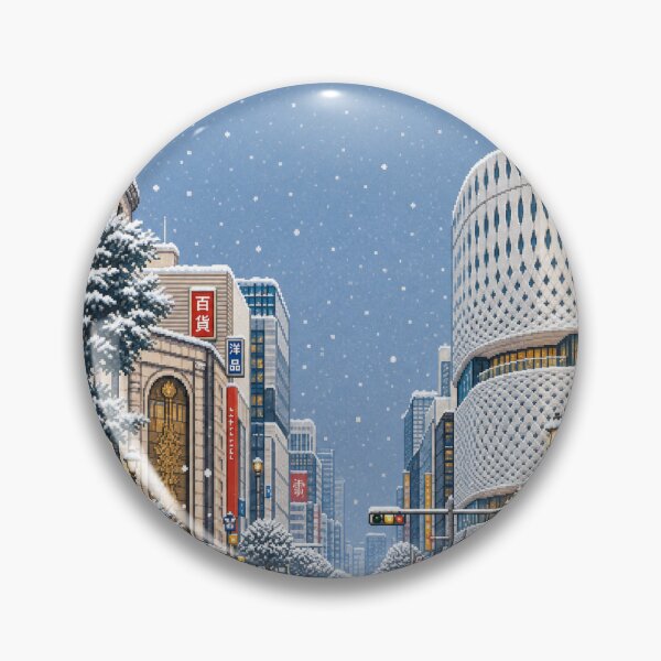Item preview, Snowy Ginza Tokyo Pixel Art designed and sold by sabusabu78.