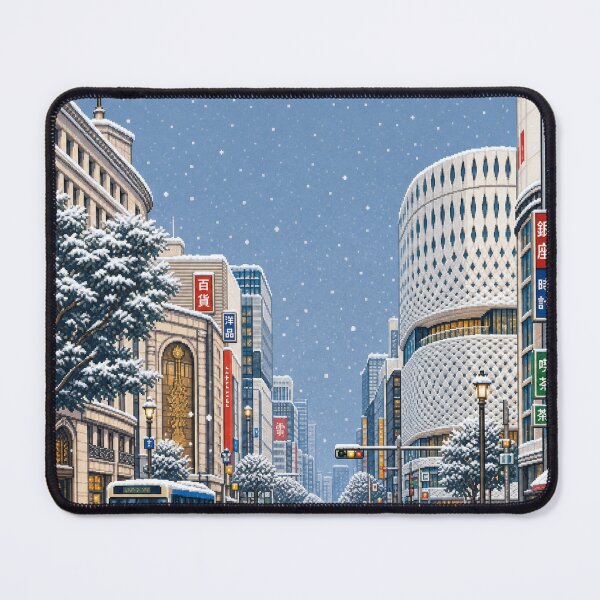 Item preview, Snowy Ginza Tokyo Pixel Art designed and sold by sabusabu78.