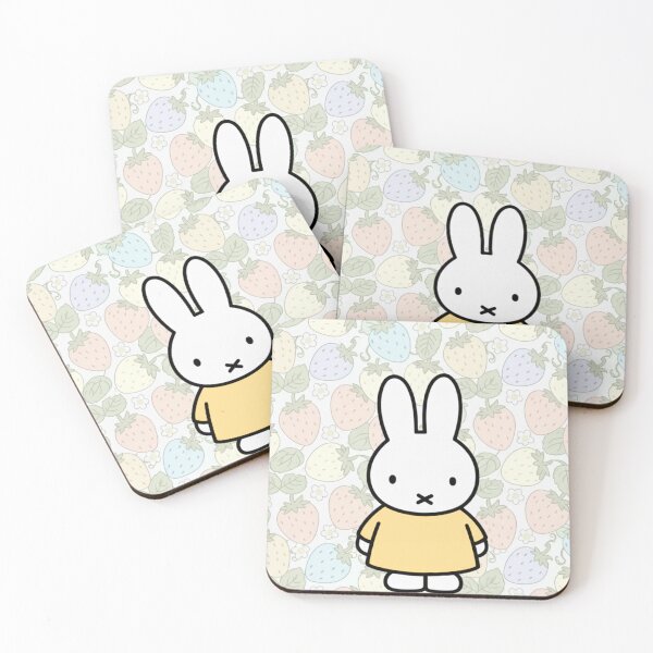 Item preview, Yellow Variation Strawberry Background and Miffy Inspired  designed and sold by Cozy Moss Studio.