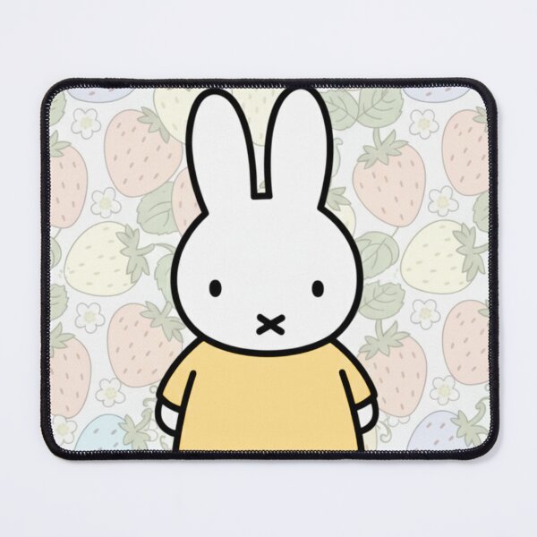 Item preview, Yellow Variation Strawberry Background and Miffy Inspired designed and sold by Cozy Moss Studio.