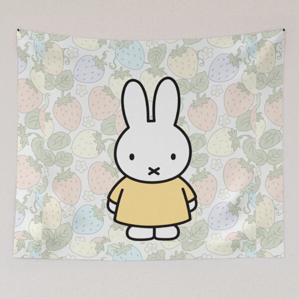 Item preview, Yellow Variation Strawberry Background and Miffy Inspired  designed and sold by Cozy Moss Studio.
