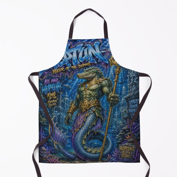Item preview, Alligator Merman – Neptune’s Ocean Guardian | 90s Airbrush Fantasy designed and sold by Kilian Luc.