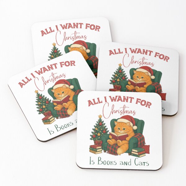 Item preview, All I Want For Christmas Is Books And Cats Cozy Holiday Cat designed and sold by Trendvia .