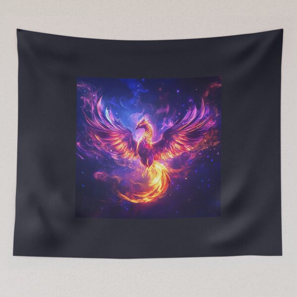 Item preview, Electric purple and fire phoenix illustration designed and sold by Checho30.