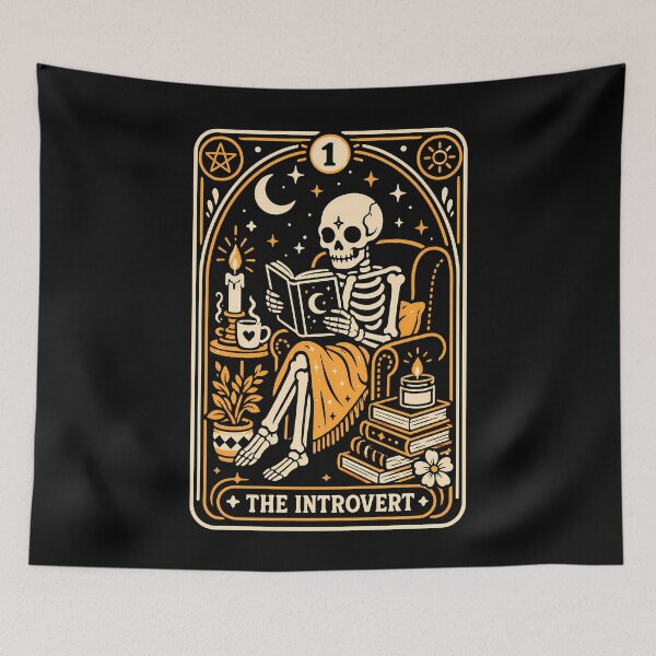 Item preview, Skeleton Halloween Introvert Tarot Card Design designed and sold by rafaeltto.