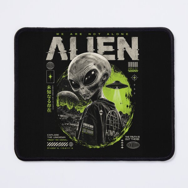 Item preview, Alien We Are Not Alone – Retro Sci-Fi UFO Streetwear Design designed and sold by DreamcraftLK.